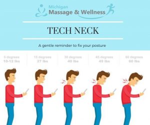 tech neck, forward head posture, troy michigan massage therapy